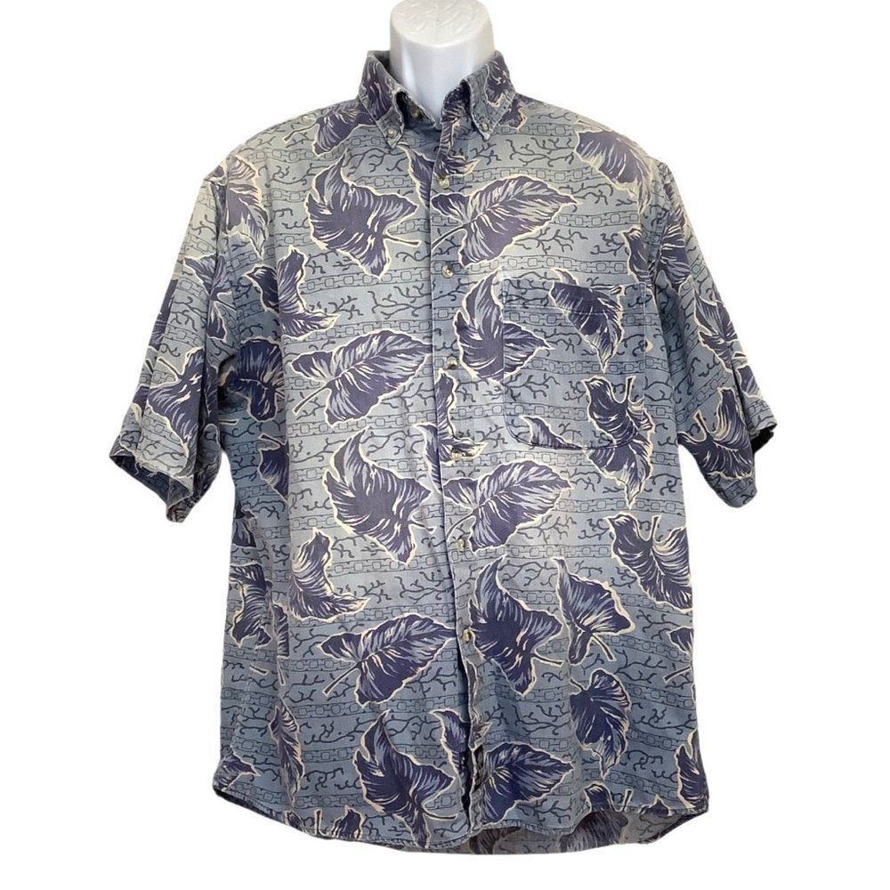 Vintage 90s TIMBERLAND Performance M Short Sleeve Hawaiian Shirt Button Down SS